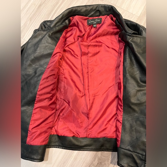 Love Tree Black Leather Moto Jacket Asymmetrical Design - Picture 9 of 9